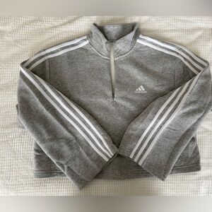 Adidas Women’s Cropped Gray Zip-Up Sweatshirt size M 12